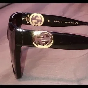 New Gucci Cat Eyes Black Frames Brown Nylon Lens - Model GG10235 (005) Open Box New GUCCI Sunglasses GG1023S 005 54-17 140 Black Frames  main image 4
